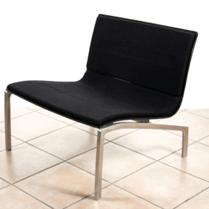Piero Lissoni Fritz Hansen Pl200 Gray Lacquer Black Wool Lounge Chair